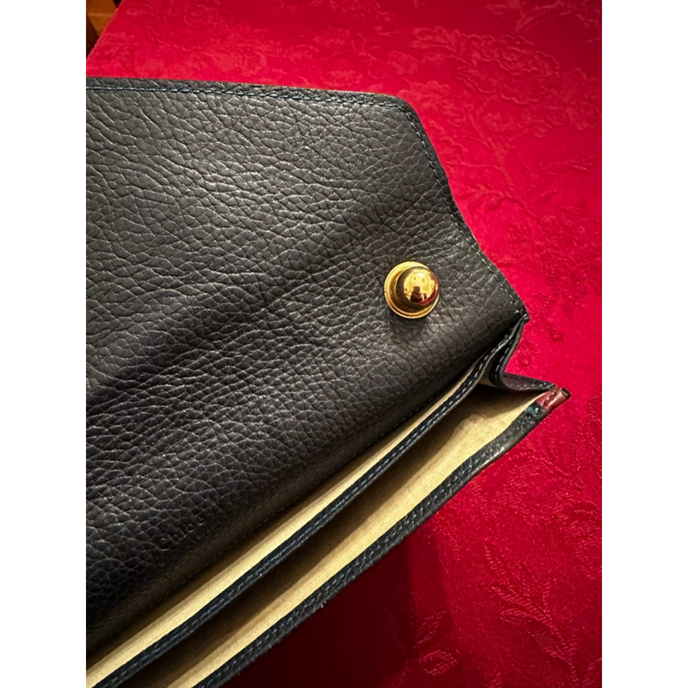 Chloé Teal Burgundy Leather Clutch One Size - Picture 5 of 11